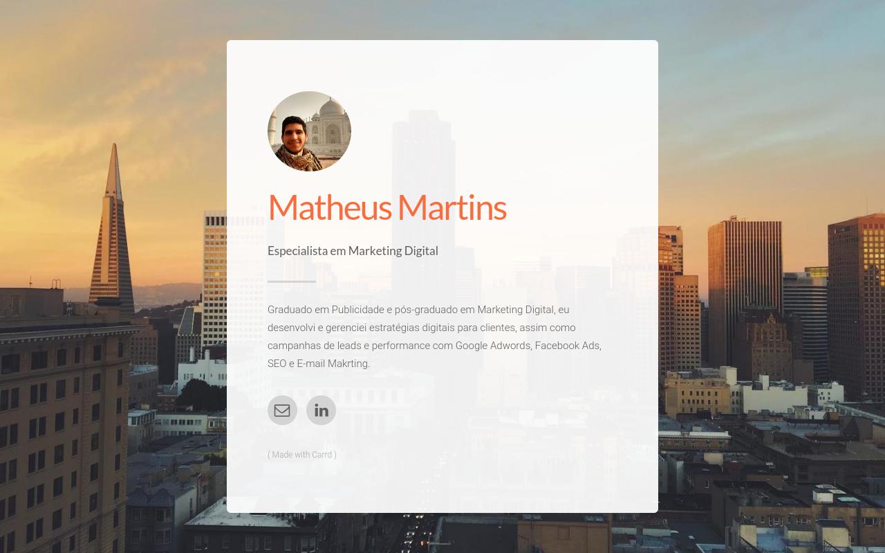 Carrd profile picture for @matheus
